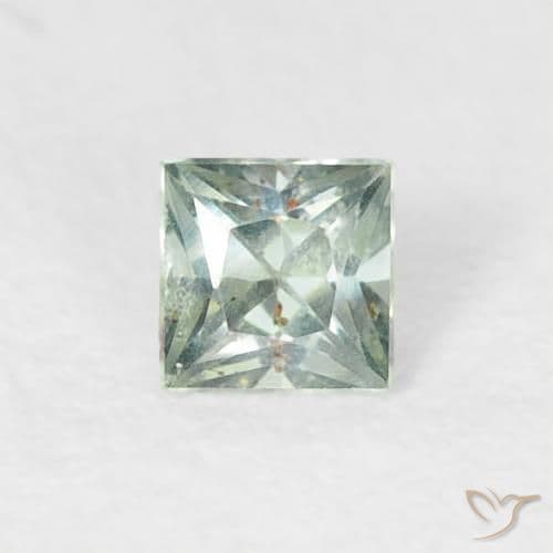 0.20ct Natural Pale Forest Green Sapphire, Square, 3x3 mm