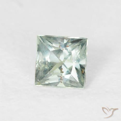 0.20ct Natural Pale Forest Green Sapphire, Square, 3x3 mm