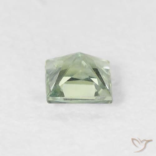 0.20ct Natural Pale Forest Green Sapphire, Square, 3x3 mm