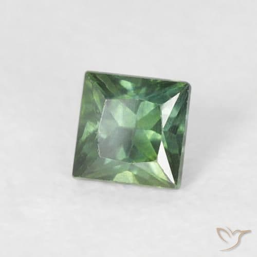 0.24ct Natural Medium Green Sapphire, Square, 3.1x3 mm