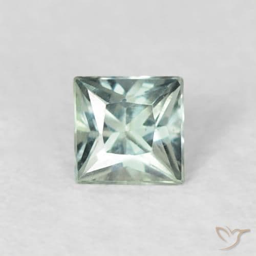0.19ct Natural Light Green Sapphire, Square, 3.1x3 mm