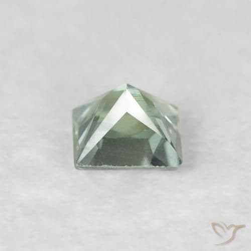 0.19ct Natural Light Green Sapphire, Square, 3.1x3 mm