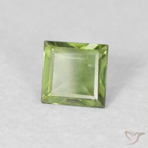 0.28ct Natural Warm Green Sapphire, Square, 4x3.9 mm