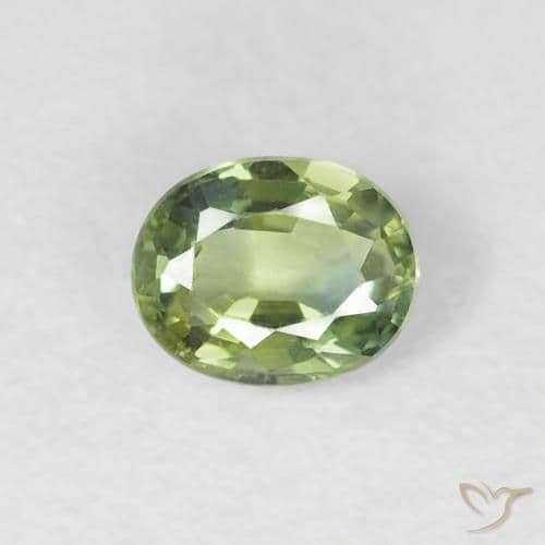0.30ct Natural Warm Green Sapphire, Oval Cut, 4.4x3.5 mm