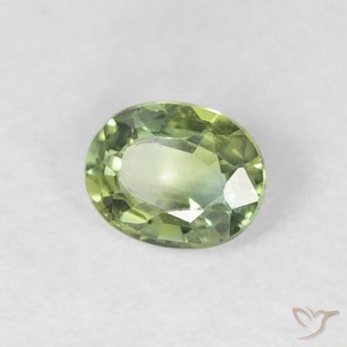 0.30ct Natural Warm Green Sapphire, Oval Cut, 4.4x3.5 mm