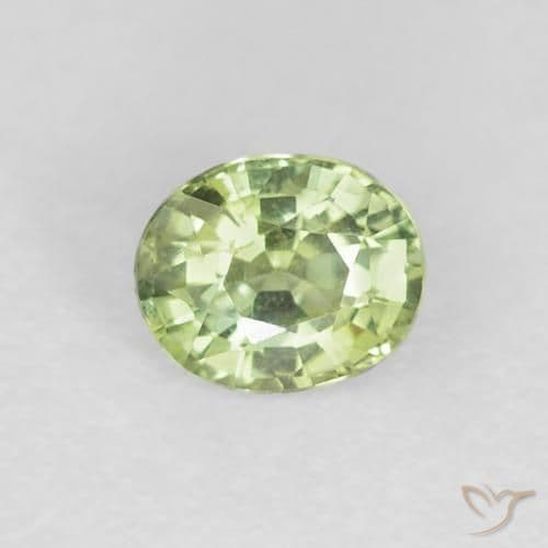 0.51ct Light Lively Green Sapphire, Oval Cut, 5x4.1 mm