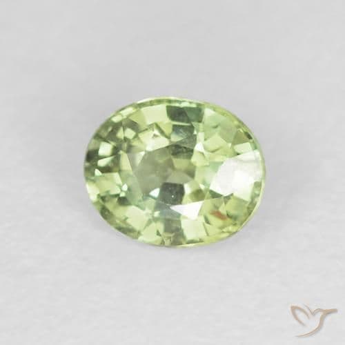 0.51ct Light Lively Green Sapphire, Oval Cut, 5x4.1 mm