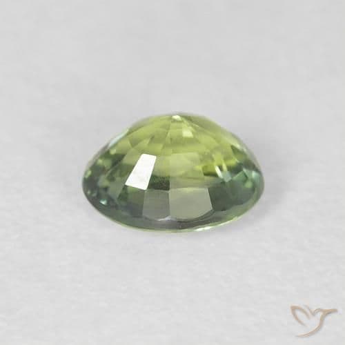 0.51ct Light Lively Green Sapphire, Oval Cut, 5x4.1 mm