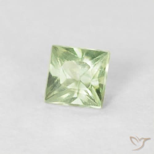0.20ct Natural Very Light Green Sapphire, Square, 3x2.9 mm
