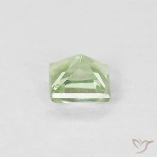 0.20ct Natural Very Light Green Sapphire, Square, 3x2.9 mm