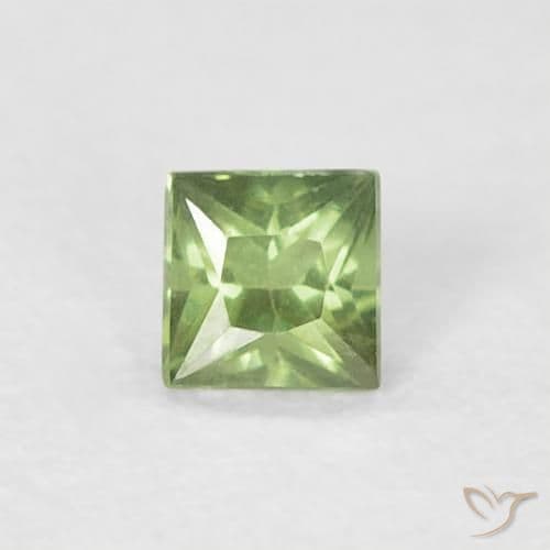 0.20ct Natural Warm Green Sapphire, Square, 3.1x3 mm
