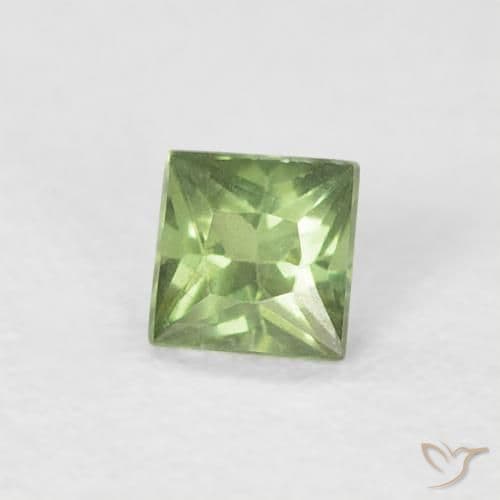 0.20ct Natural Warm Green Sapphire, Square, 3.1x3 mm