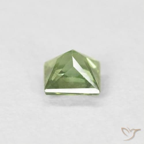 0.20ct Natural Warm Green Sapphire, Square, 3.1x3 mm