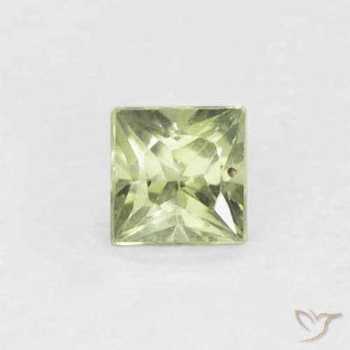 0.20ct Natural Medium Green Sapphire, Square, 3x3 mm