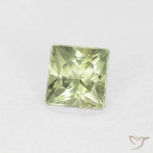 0.20ct Natural Medium Green Sapphire, Square, 3x3 mm