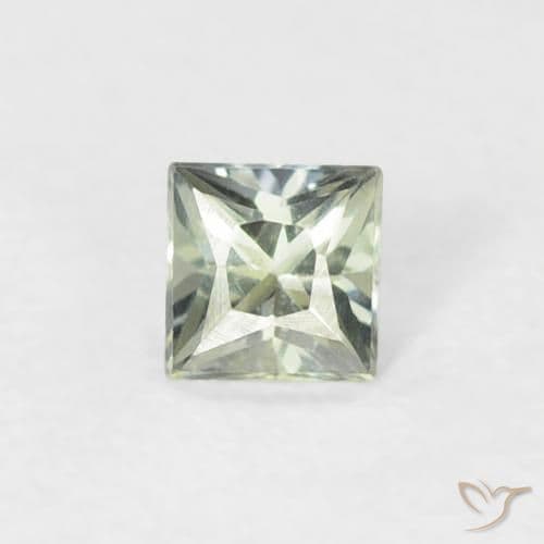 0.19ct Natural Pale Green Sapphire, Square, 3x3 mm
