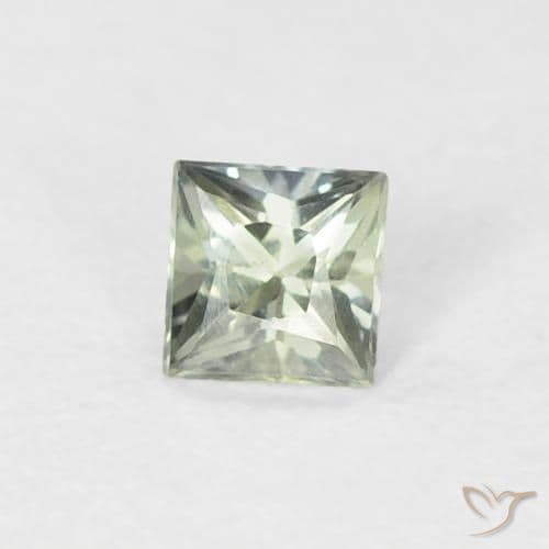 0.19ct Natural Pale Green Sapphire, Square, 3x3 mm