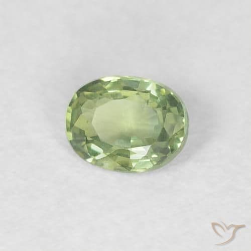 0.24ct Natural Warm Green Sapphire, Oval Cut, 4.2x3.3 mm