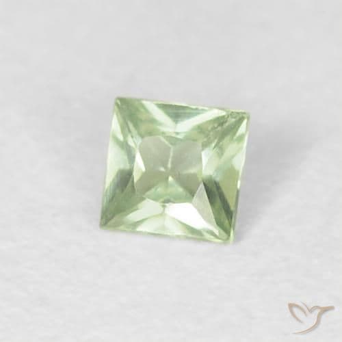 0.18ct Natural Very Light Green Sapphire, Square, 3.1x3 mm