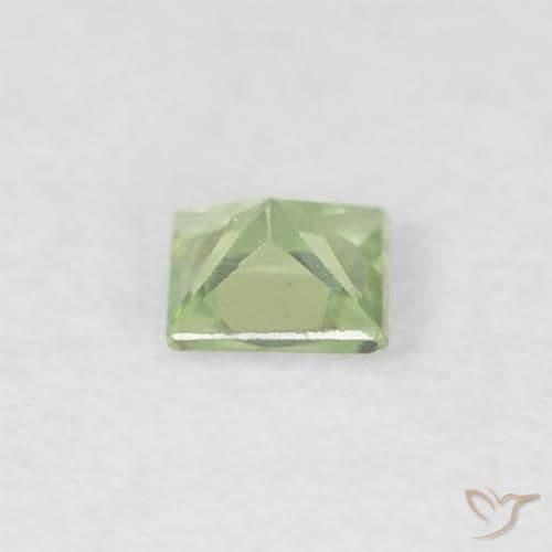 0.18ct Natural Very Light Green Sapphire, Square, 3.1x3 mm