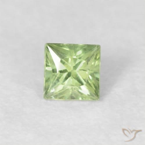 1.55ct Natural Light Green Sapphire, Square, 3x3 mm