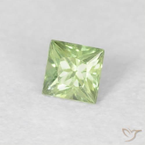 0.21ct Natural Very Light Green Sapphire, Square, 3x2.9 mm
