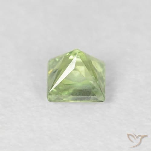 0.21ct Natural Very Light Green Sapphire, Square, 3x2.9 mm