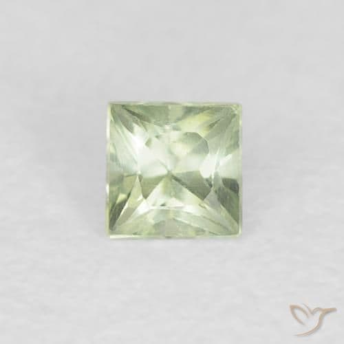 0.21ct Natural Very Light Green Sapphire, Square, 3x3 mm