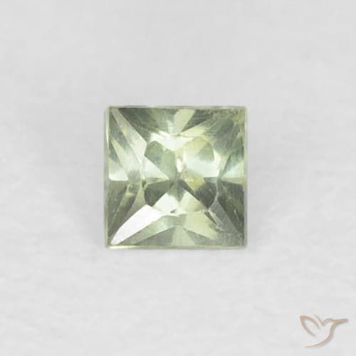 0.21ct Natural Light Green Sapphire, Square, 3x3 mm