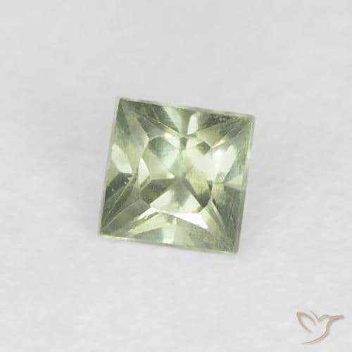 0.21ct Natural Light Green Sapphire, Square, 3x3 mm