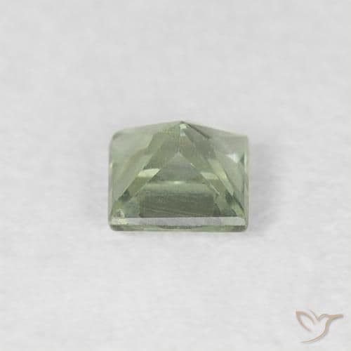 0.21ct Natural Light Green Sapphire, Square, 3x3 mm