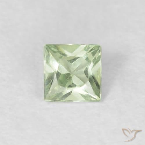 0.22ct Natural Light Sage Green Sapphire, Square, 3.1x3.1 mm