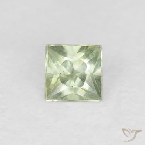 0.45ct Natural Warm Green Sapphire, Square, 3.1x3.1 mm