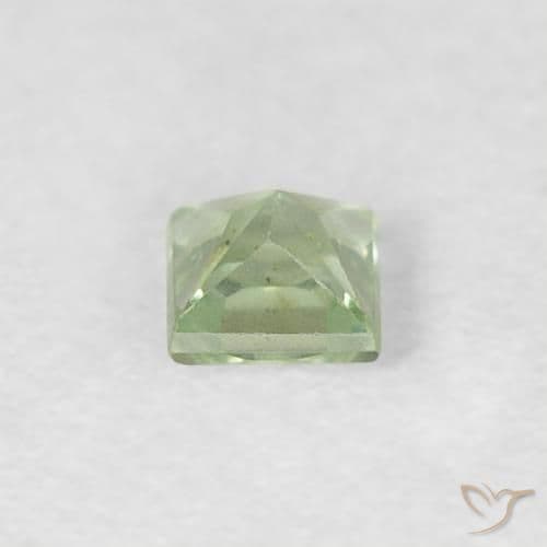 0.19ct Natural Very Light Green Sapphire, Square, 3x3 mm