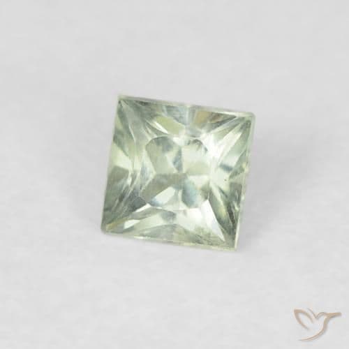 0.21ct Natural Light Sage Green Sapphire, Square, 3.1x3 mm