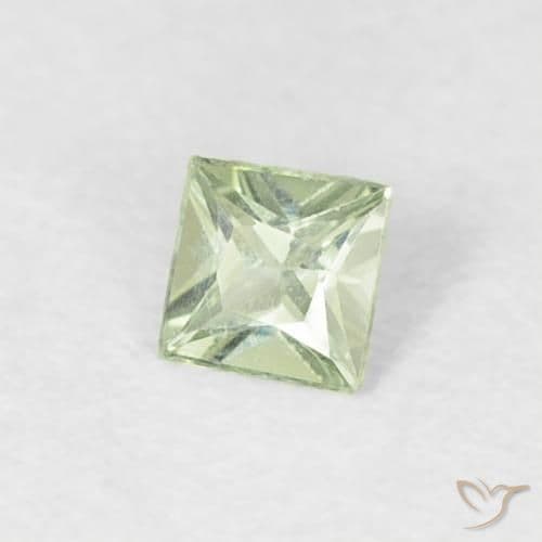 0.14ct Natural Medium Green Sapphire, Square, 3x3 mm