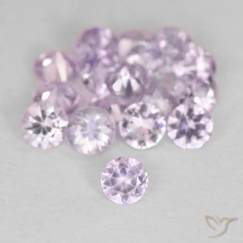 0.11ct Very Light Pinkish Purple Sapphire, Round Cut, 2.87 mm