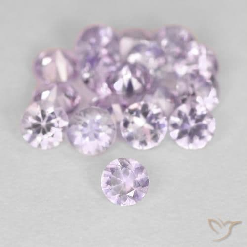 0.11ct Very Light Pinkish Purple Sapphire, Round Cut, 2.87 mm