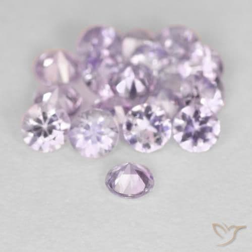 0.11ct Very Light Pinkish Purple Sapphire, Round Cut, 2.87 mm