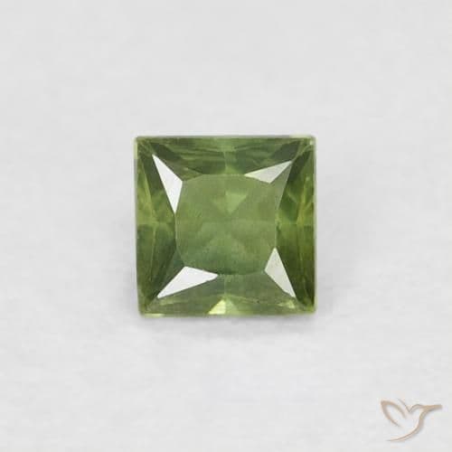 0.21ct Natural Earth Green Sapphire, Square, 3x3 mm