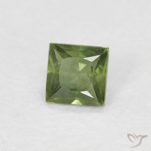 0.21ct Natural Earth Green Sapphire, Square, 3x3 mm