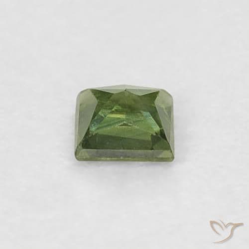 0.21ct Natural Earth Green Sapphire, Square, 3x3 mm