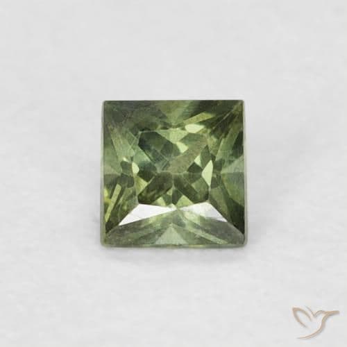 0.20ct Natural Medium Green Sapphire, Square, 3.1x3 mm