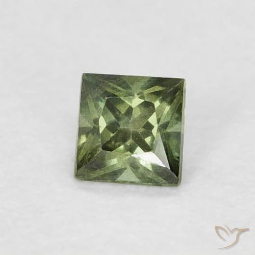 0.20ct Natural Medium Green Sapphire, Square, 3.1x3 mm