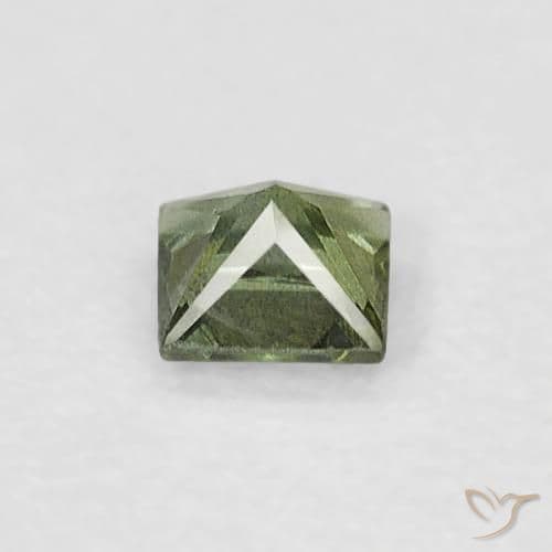 0.20ct Natural Medium Green Sapphire, Square, 3.1x3 mm