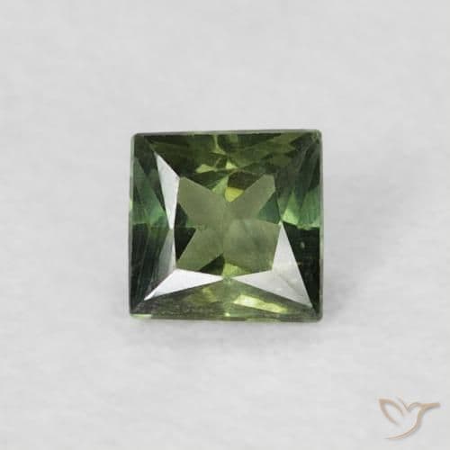 0.21ct Natural Deep Green Sapphire, Square, 3.1x3.1 mm