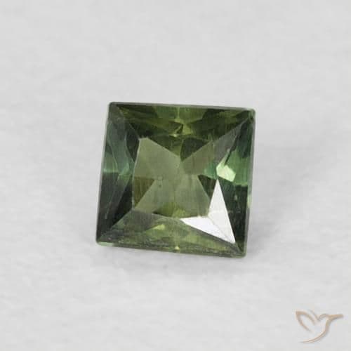 0.21ct Natural Deep Green Sapphire, Square, 3.1x3.1 mm