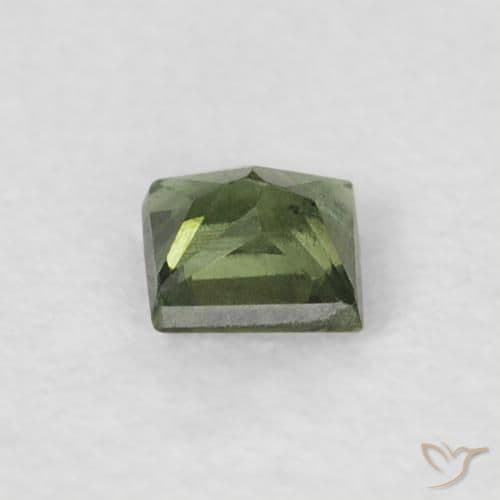 0.21ct Natural Deep Green Sapphire, Square, 3.1x3.1 mm