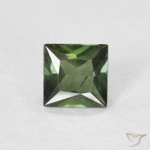 0.32ct Natural Deep Green Sapphire, Square, 3.7x3.6 mm