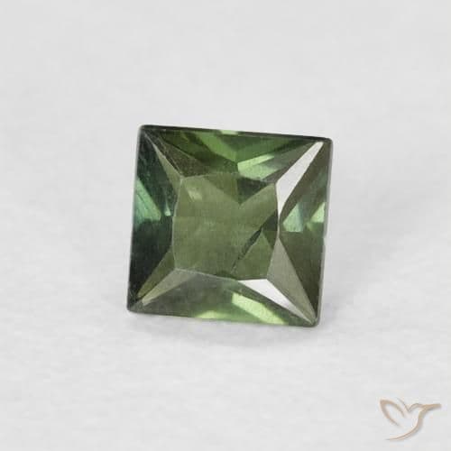 0.32ct Natural Deep Green Sapphire, Square, 3.7x3.6 mm